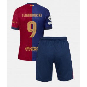 Barcelona Robert Lewandowski #9 Hemmakläder Barn 2024-25 Kortärmad (+ Korta byxor)